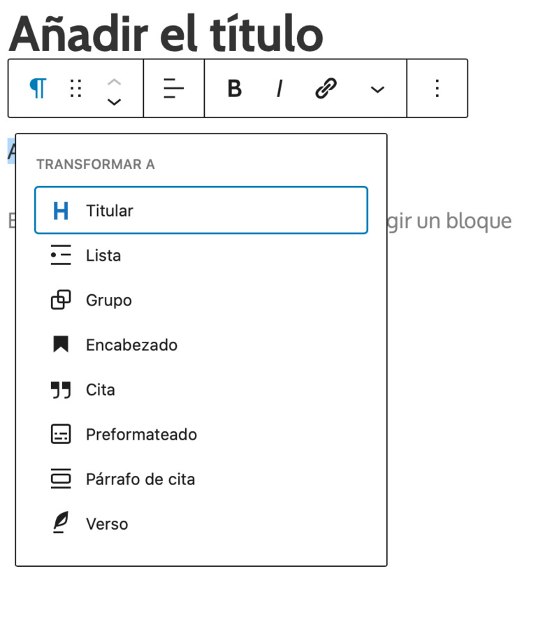 añadir texto e imágenes wordpress h2
