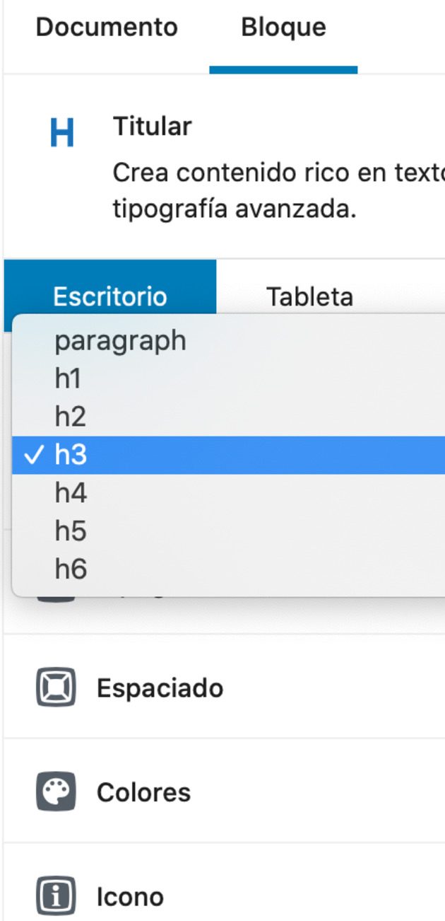 añadir etiquetas h3