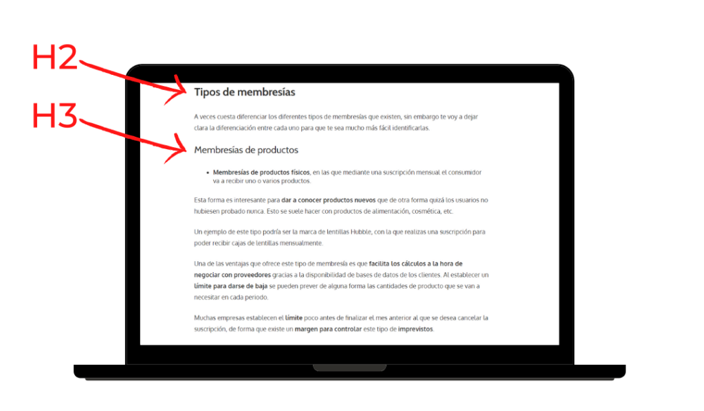etiqueta h2 pagina web