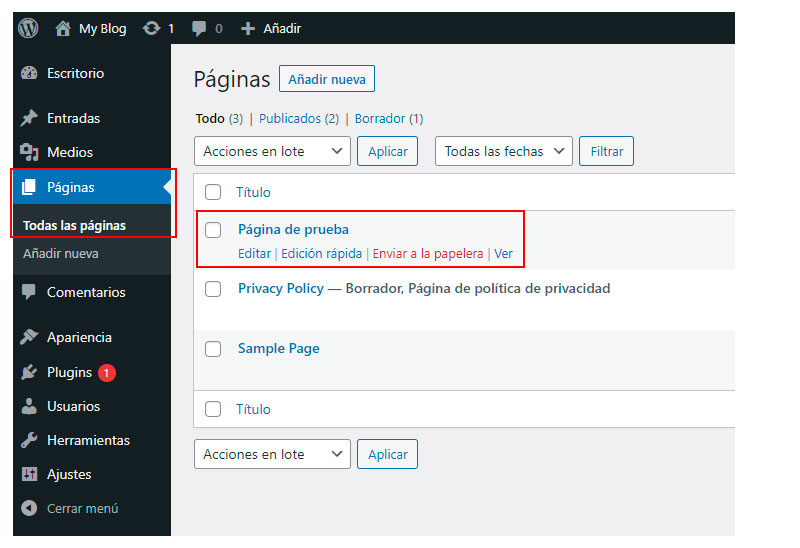 modificar url wordpress