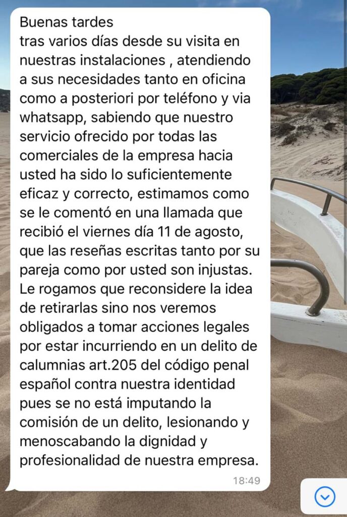 amenazar-para-quitar-opinion-google Fuente de la imagen: Forocoches.com