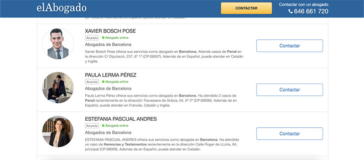 ejemplo directorio abogados españa