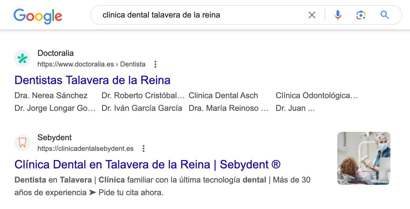 resultado seo optimizacion on page clinica dental