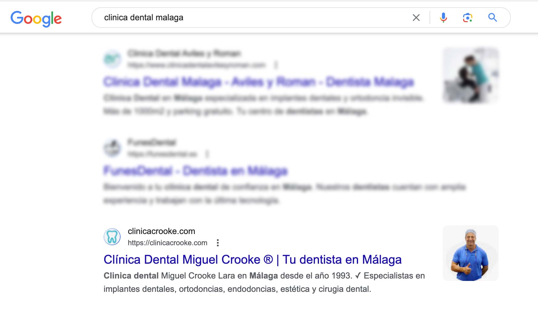 resultado seo clinica dental