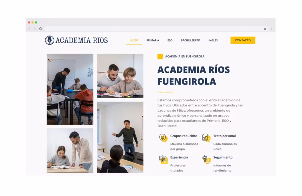 diseño web para academias clases particulares