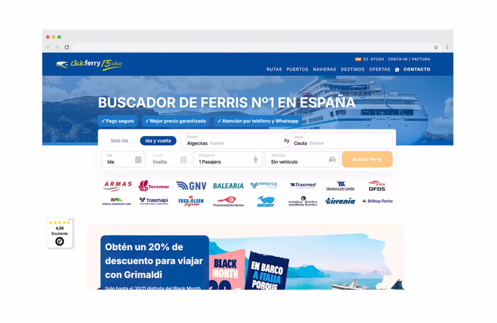 diseñadores paginas web ferries