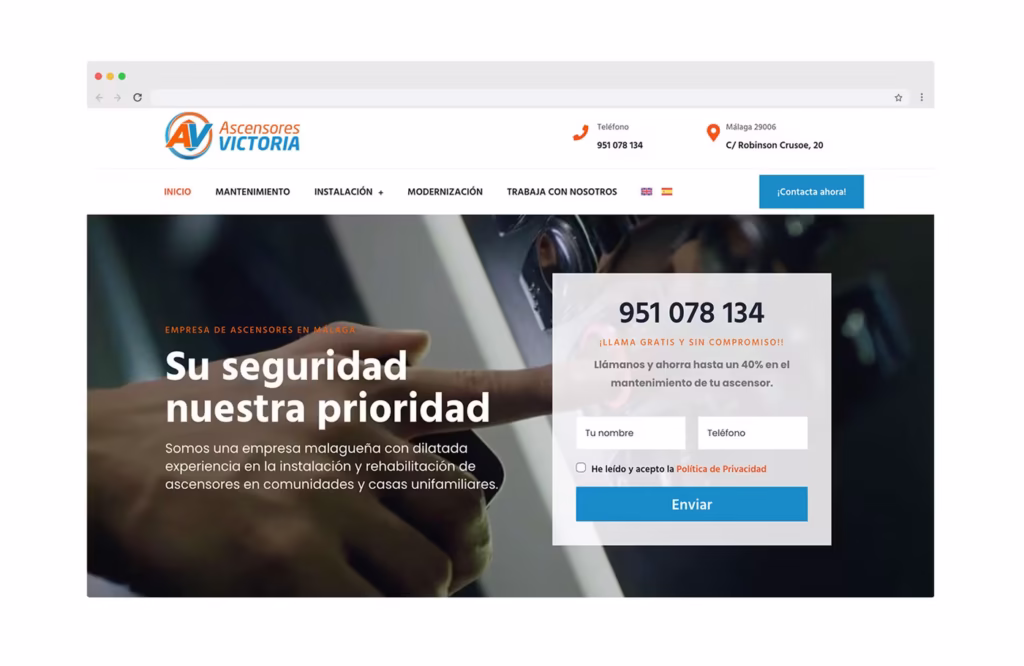diseño web ascensores