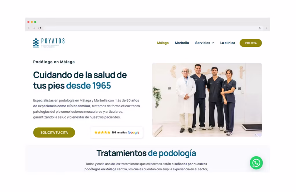 diseño web clinica podologicas
