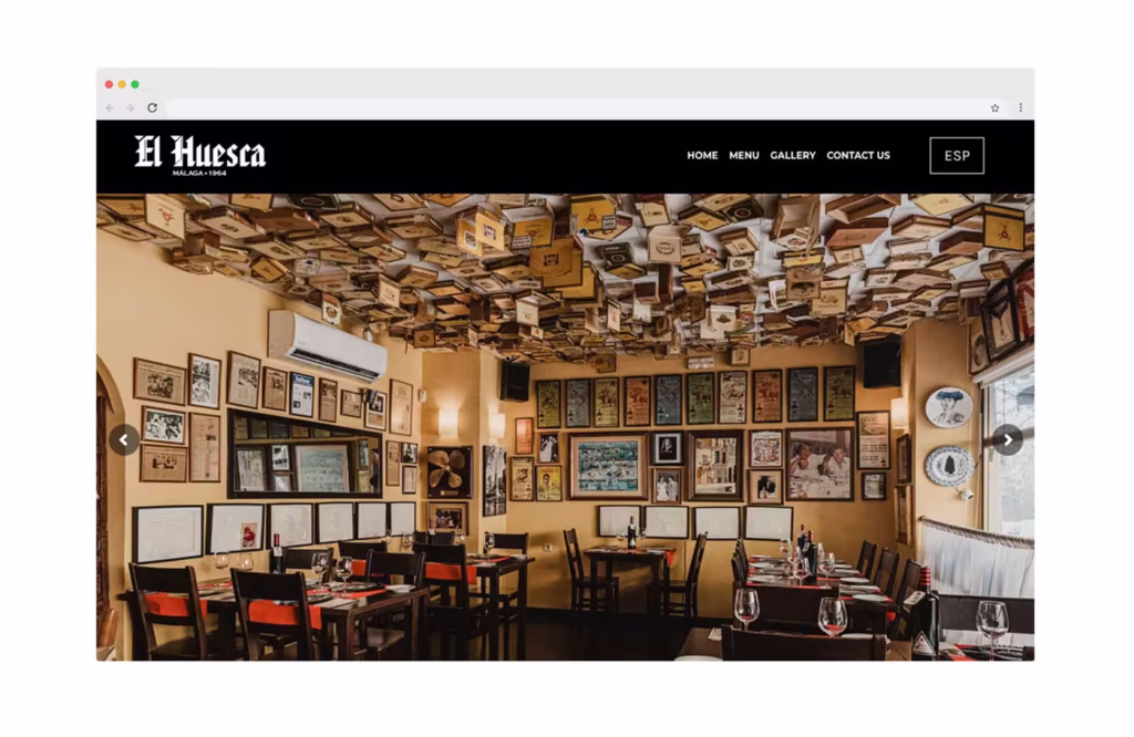 Diseño web para restaurante bar